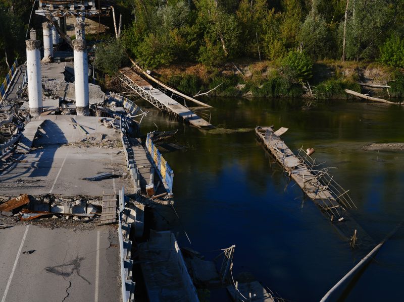 © Marysia Myanovska - A bridge near Sviatohirsk, Donetsk region, destroyed as a result of combat, August 2024.