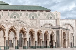 Architecture: The hassan ii mosque in casablanca, morocco