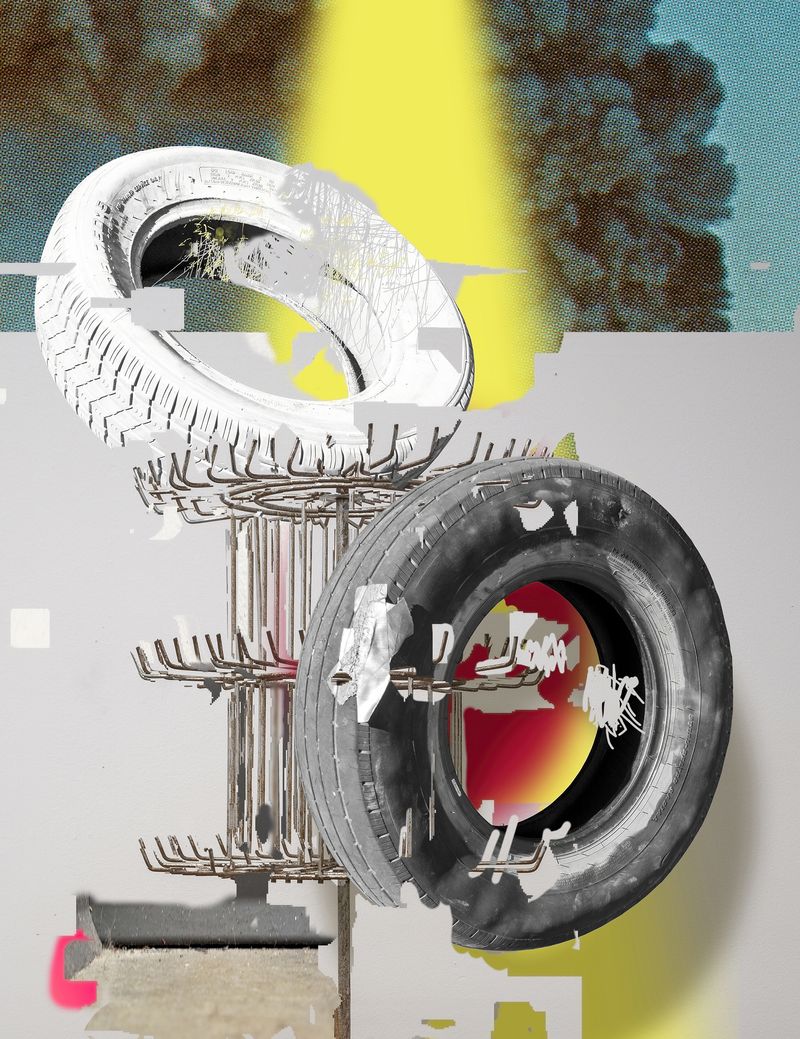 © Martin Venezky - Retail Complications (Tires 002)2024Pigment inkjet print36 x 46