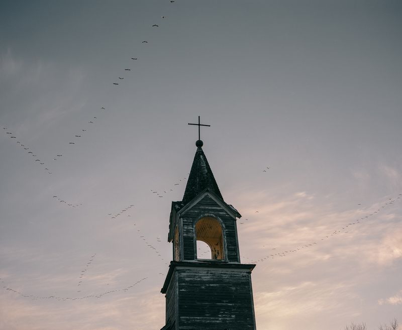 © Arnaud Montagard - Birds Cawing. Abandoned Church in North Dakota.