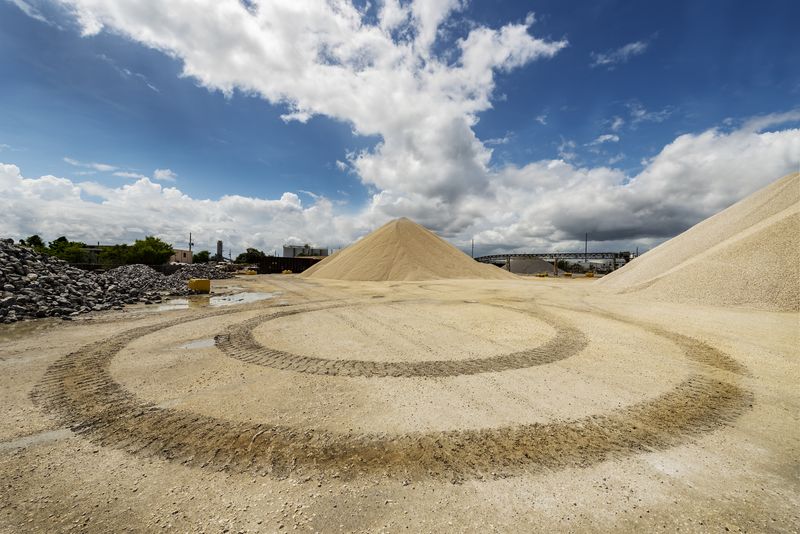 © Steven Benson - The gravel storage facility had an area that looked like a ritual site.
