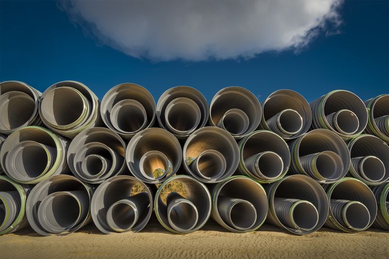 © Steven Benson - Water management is one of the major challenges when removing so much ground that would normally absorb rain water.
