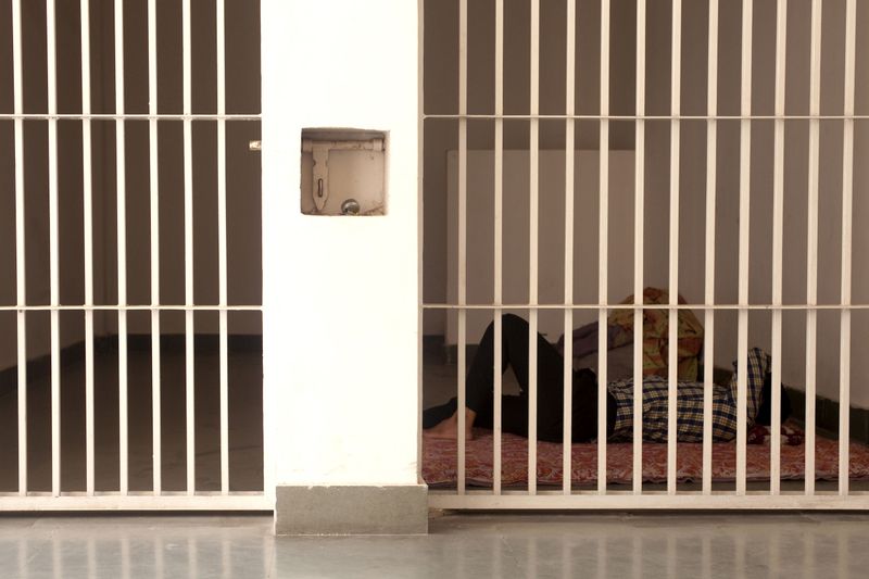 © Melanie Dornier - Arrest, AWPS, Gurugram, Haryana, India, 2016.A man accused of rape spent the night in the AWPS.