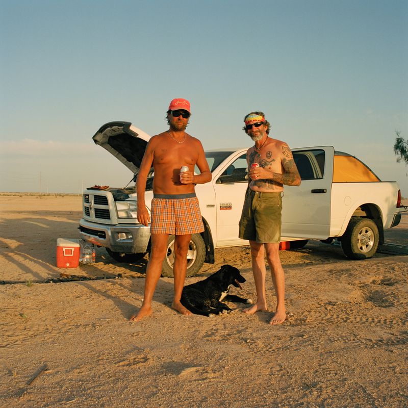 © Louise Amelie - "Men With Dog" Company for a night, Colorado Desert.