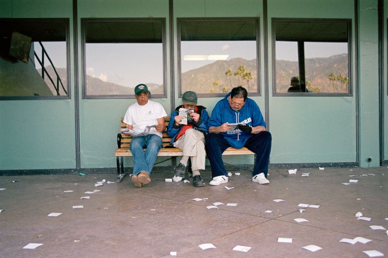 © Louise Amelie - "Horse Race" Players in Santa Anita Park.
