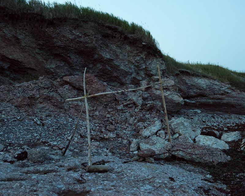 © Martin Toft - A wooden drying rack near La Bell Anse wharf. Malbaie, Gāspe coast, Québec, Canada 5 Aug 2017.