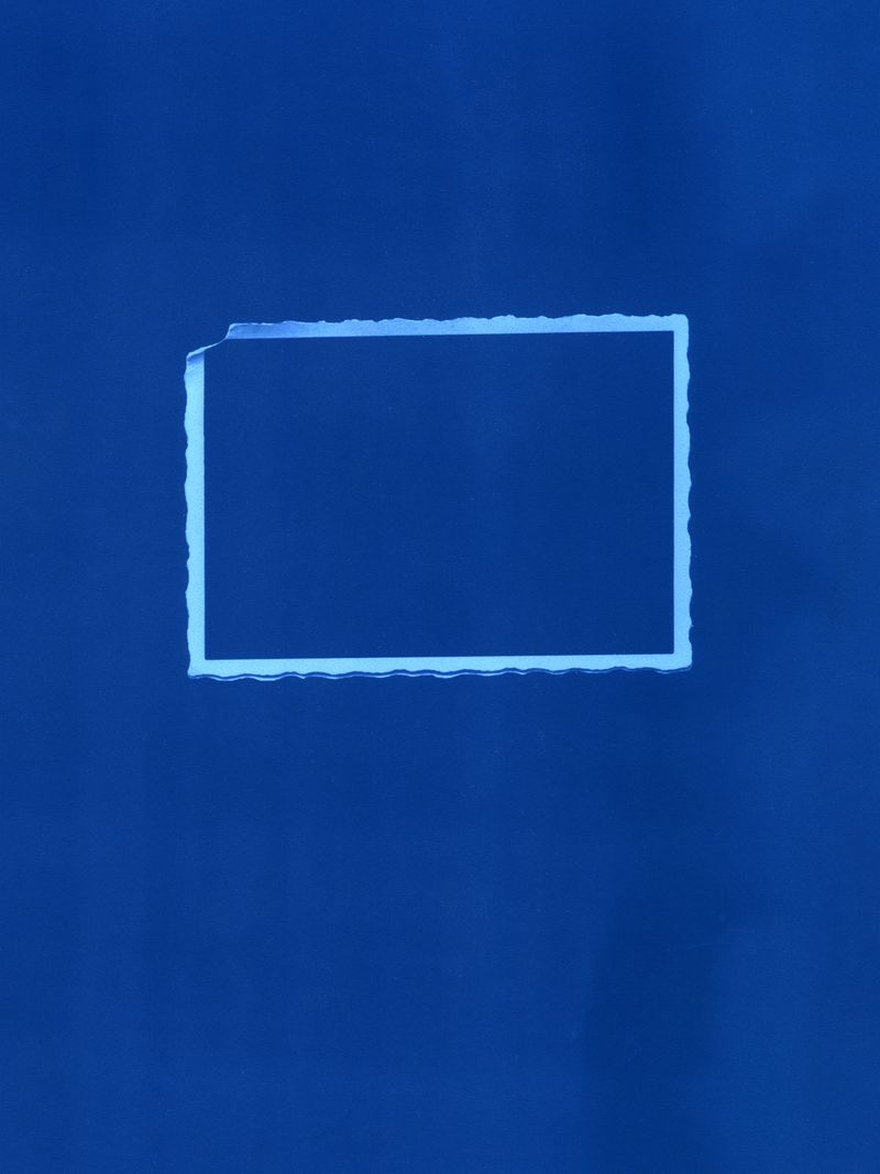 © Daniel Mebarek - BOLIVIA. La Paz. Edges of an archival photograph. Cyanotype on mat paper.