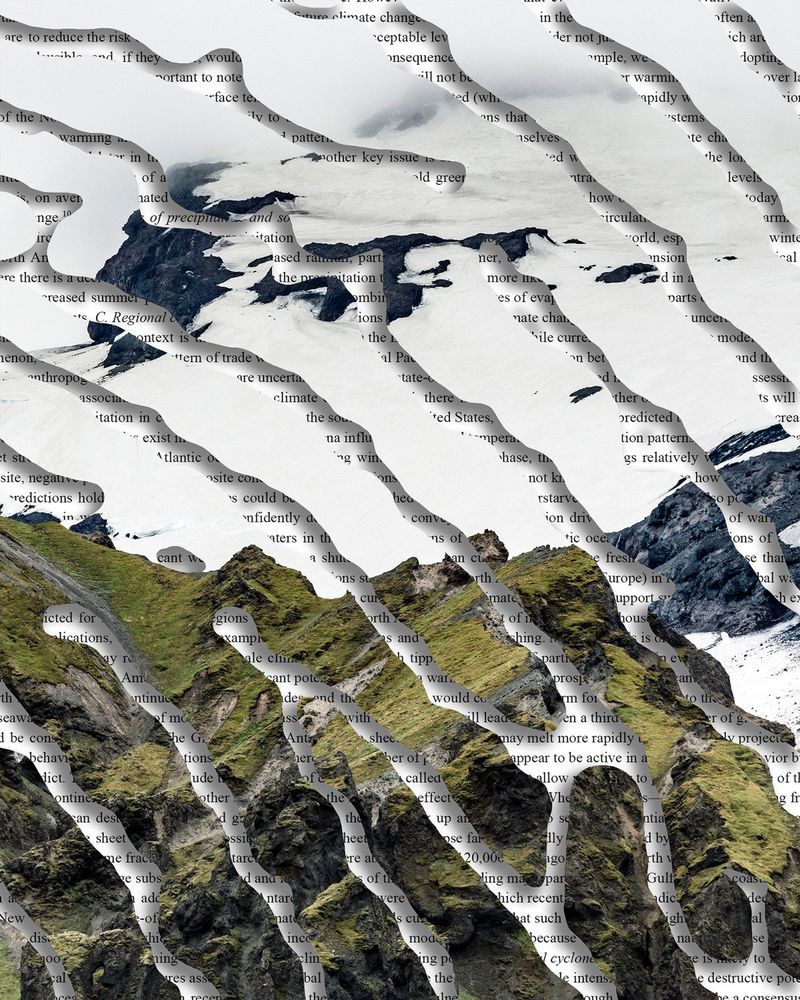 © Charlotta Hauksdottir - Impression XVII Archival inkjet prints, hand cut and layered with mixed media in between creating a 3-d work