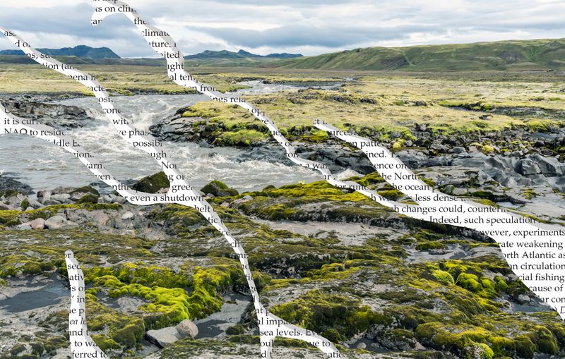 © Charlotta Hauksdottir - Erosion I, 2021, archival inkjet prints, text from an essay on climate change