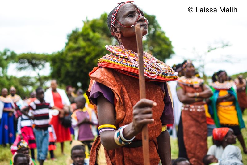 © Laissa Malih - An elderly Samburu woman dancing to the beats of culture.