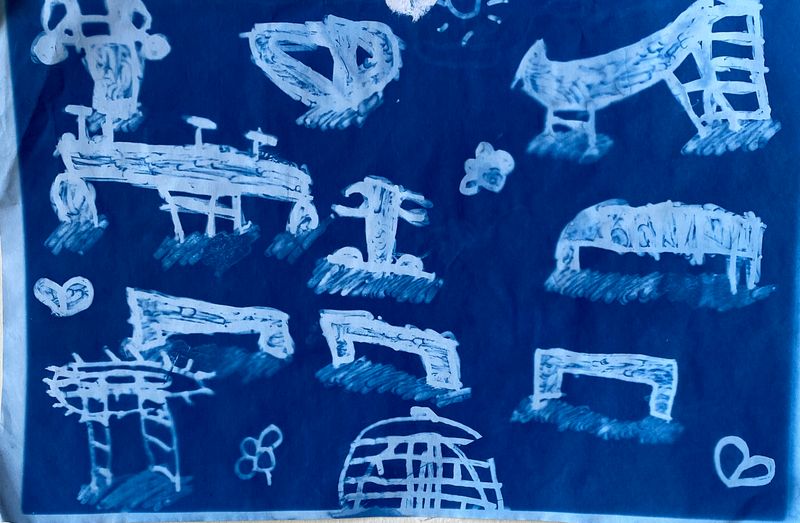 © Laura Pannack - laura pannack_- 4 laura pannack_- The journey home from school- cyanotype from childrens drawing