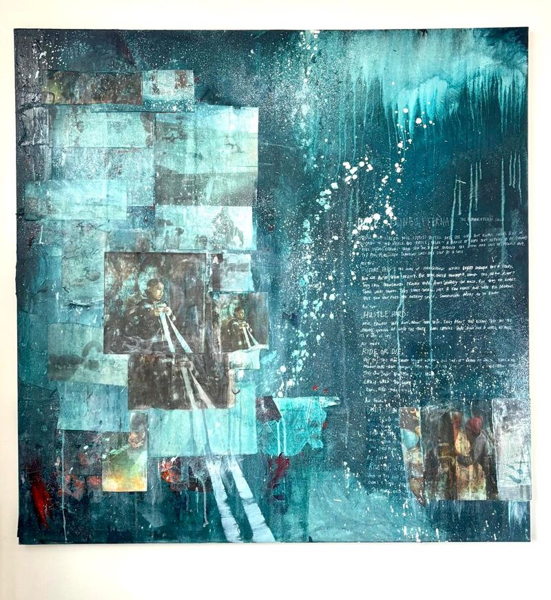 © Laura Pannack - Canvases made from materials gathered on our shared walks to and from school including poetry by young people