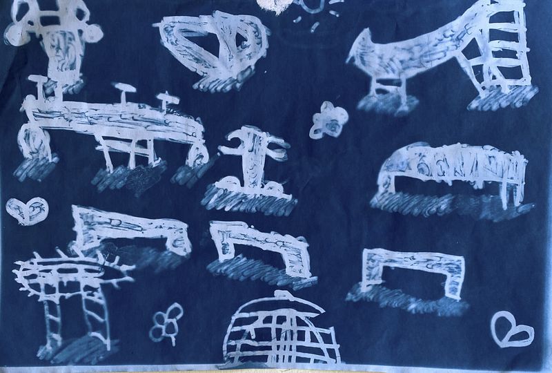 © Laura Pannack - Cyanotypes of drawings by the young people