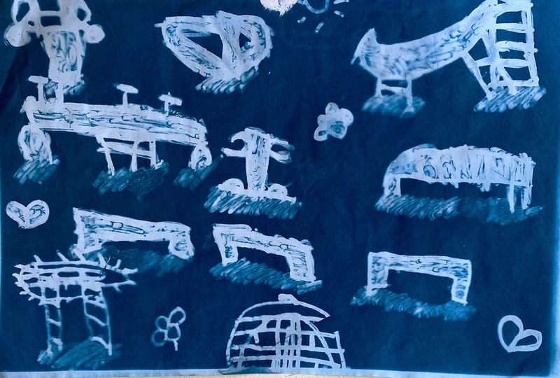 © Laura Pannack - Cyanotypes of drawings by the young people