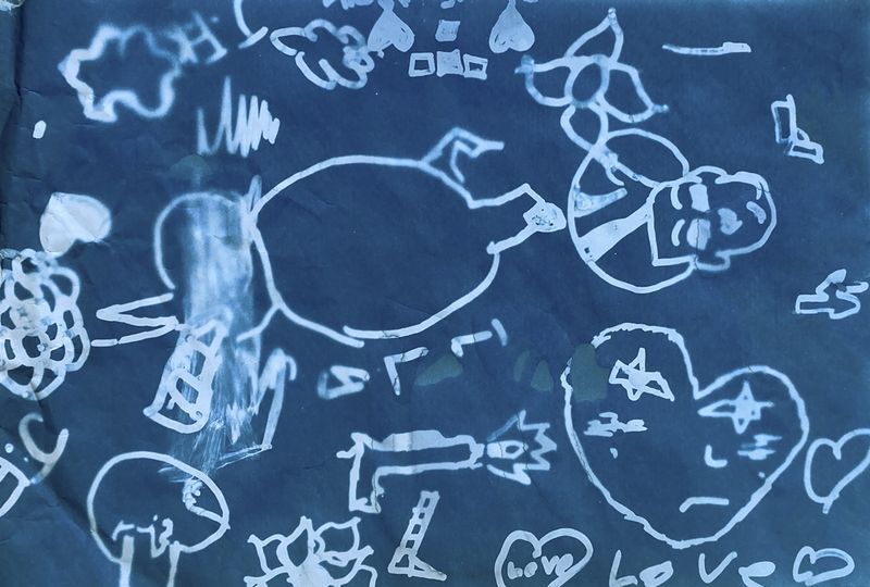 © Laura Pannack - Cyanotypes of drawings by the young people