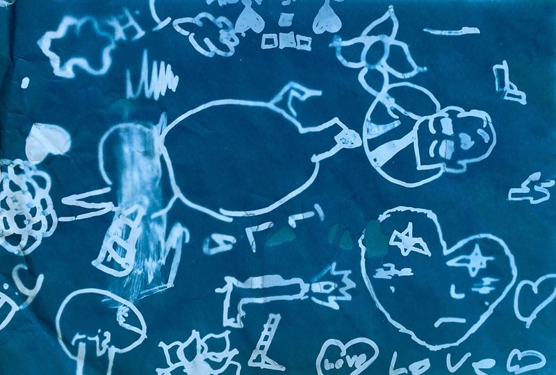 © Laura Pannack - Cyanotypes of drawings by the young people