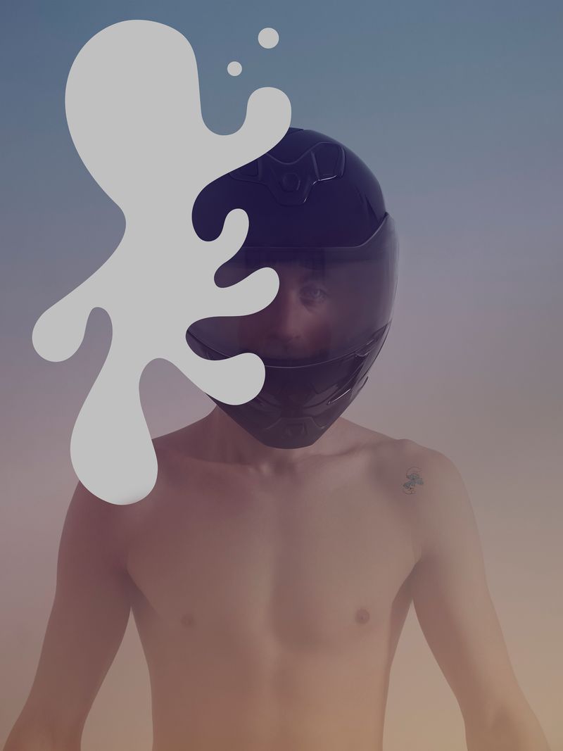 © Joseph Desler Costa - Helmet Smurf Tattoo Splatter, Joseph Desler Costa