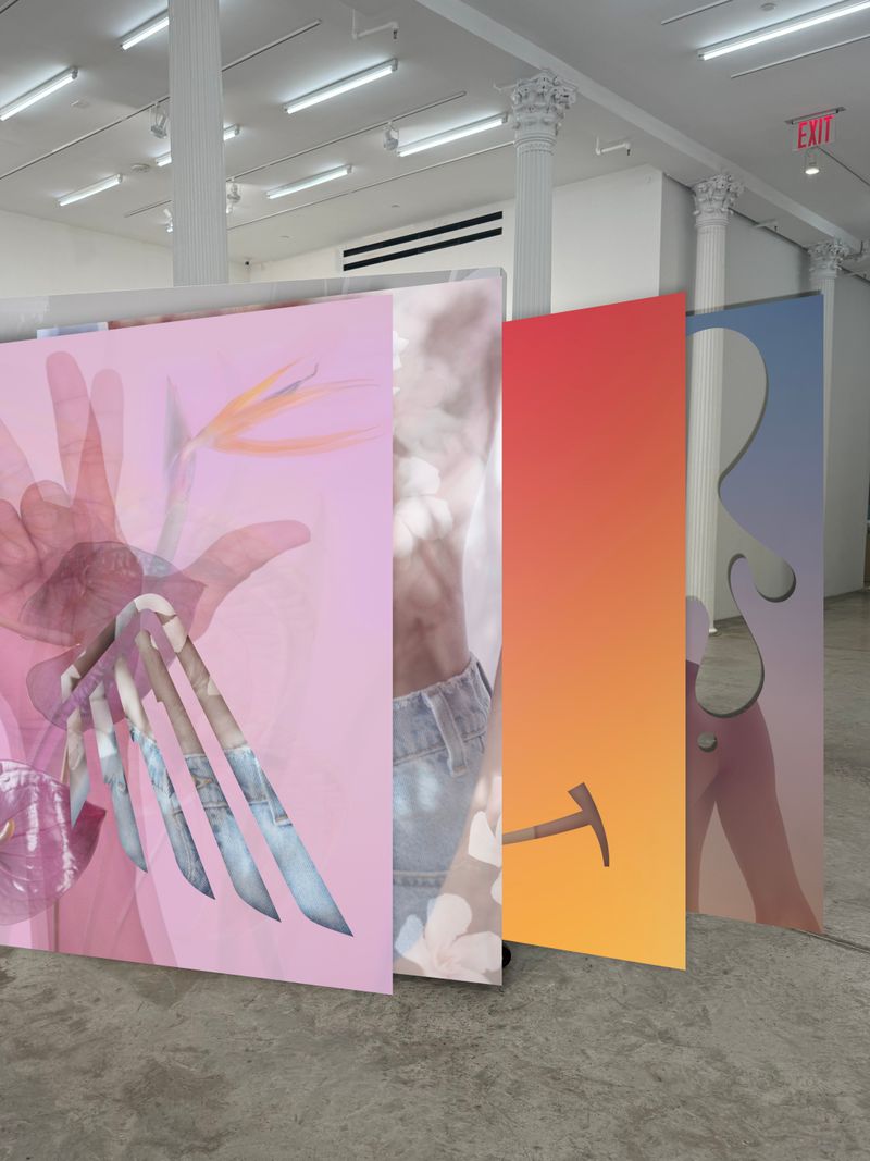 © Joseph Desler Costa - Vertical free standing prints Install render