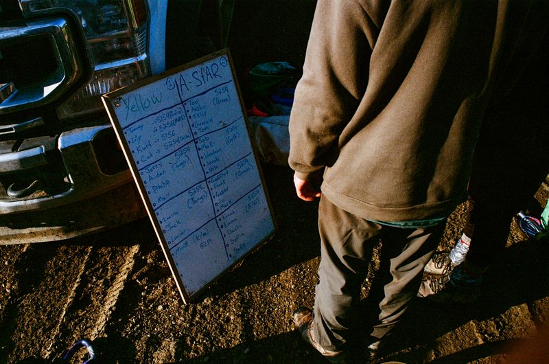 © Aidan Clark - Helicopter load-list at staging.