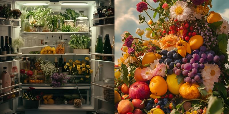 © iamhay - inside of the movie Midsommar's refrigerator, 72.25 x 145 cm, Archival Pigment Print, Diasec Acrylic Frame.