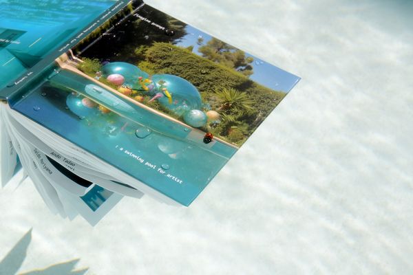 © iamhay - Book cover floating in the water and a ladybug (I)