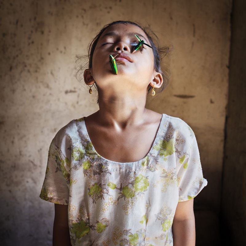 © Karolin Klüppel - Ibapyntngen with beetles: the children love to catch these beautiful green bugs in late summer.