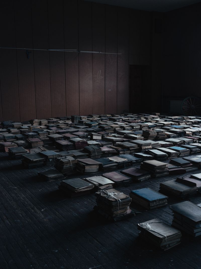 © Lea Greub - The music and theatre archive from the Soviet era in the abandoned State Theatre of Music and Theatre. Tbilisi, 2023.