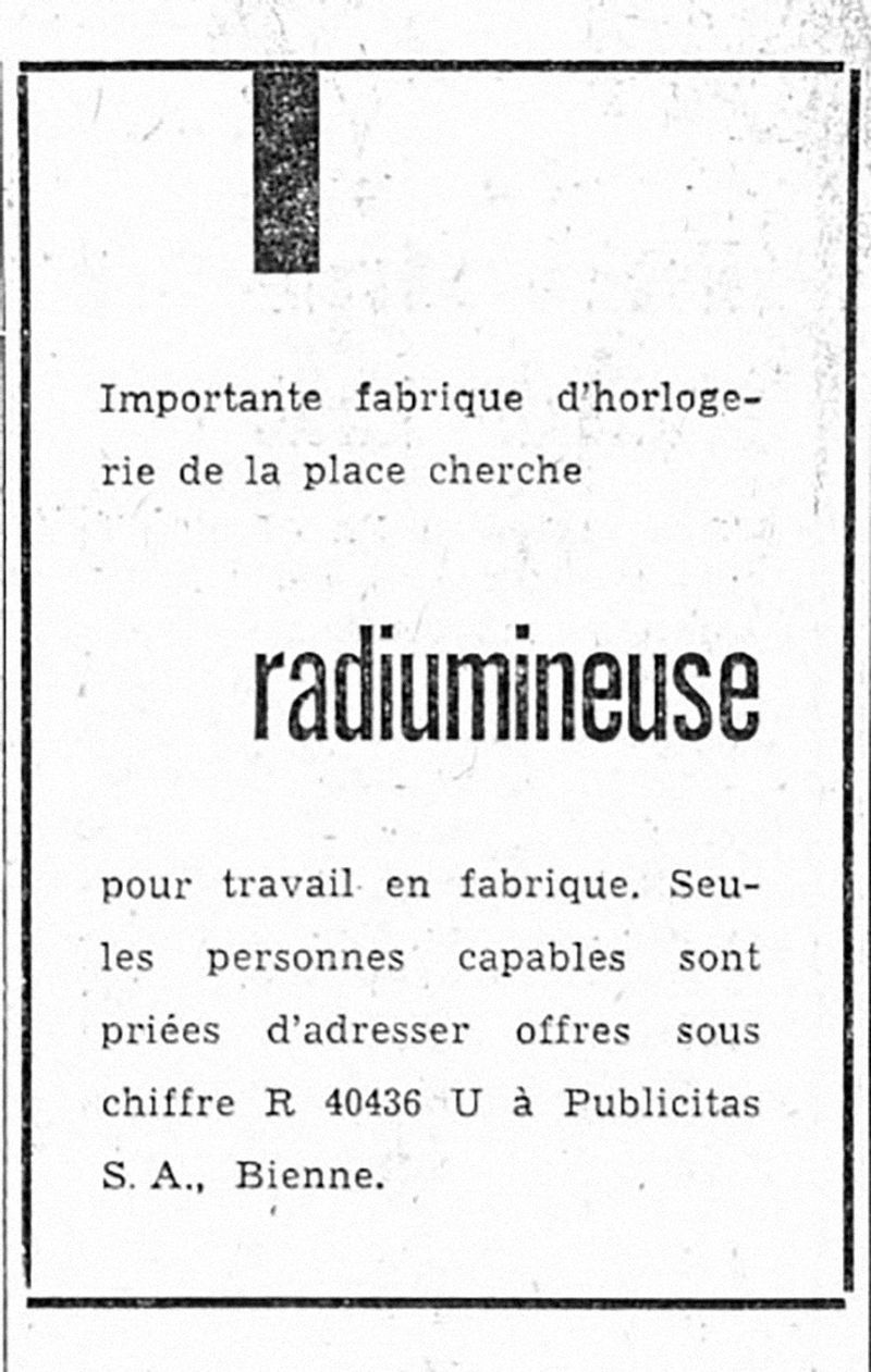 © Aline Bovard Rudaz - Annonce journal, BielerTagblatt, 1958 | Archive, old newspaper ad