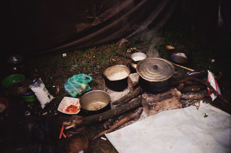 © Alejandra Arévalo - Nora's kitchen and lunch for the day; rice, tomatoes and Po flour (Ground corn). 35mm.