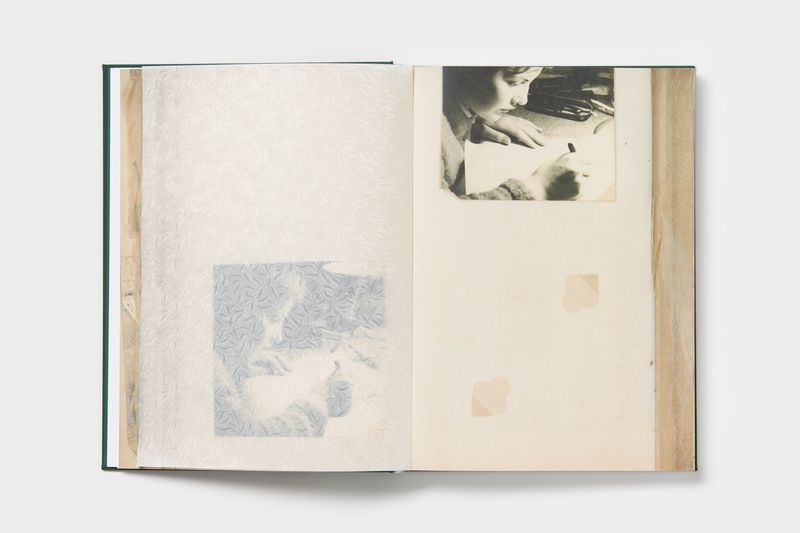 © Byron Co - Photos of Annemarie in contemplation, transparent paper sewn in between the pages. (1/2)