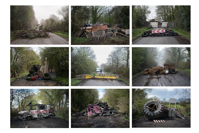 © Penelope Thomaidi - Barricades during eviction operations, ZAD de Notre Dame des Landes, France, avril 2018.