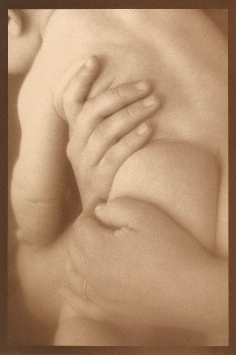 © Eleanor Oakes - Caitlin and Vivian (1), 2023. 9x13.5" Salted paper print made with Caitlin's breastmilk.
