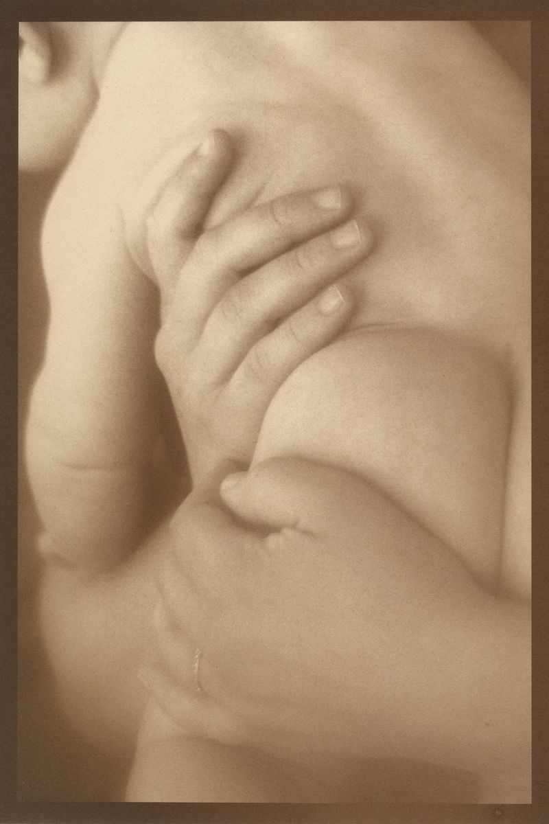 © Eleanor Oakes - Caitlin and Vivian (1), 2023. 9x13.5" Salted paper print made with Caitlin's breastmilk.