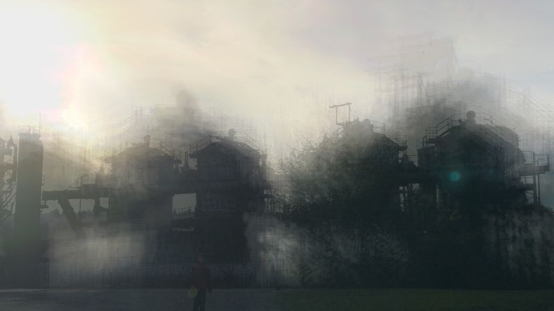 © Neil Berkowitz - "Boy with a Yellow Frisbee at the Gasworks" (2021) Photographic archival pigment print