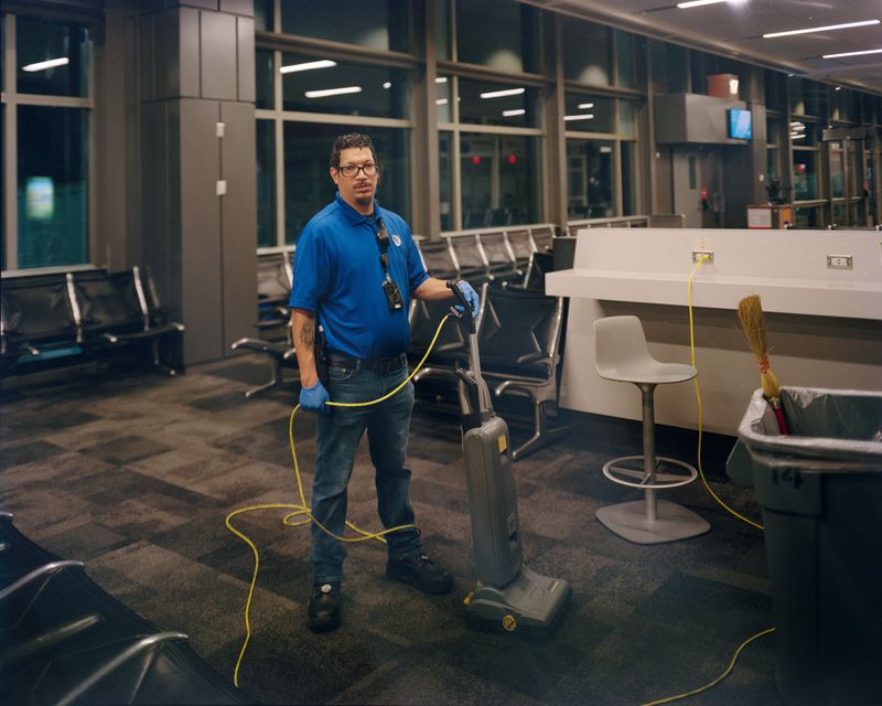 © Dawn Kim - Albert at his graveyard shift, Austin International Airport, Texas, 2024