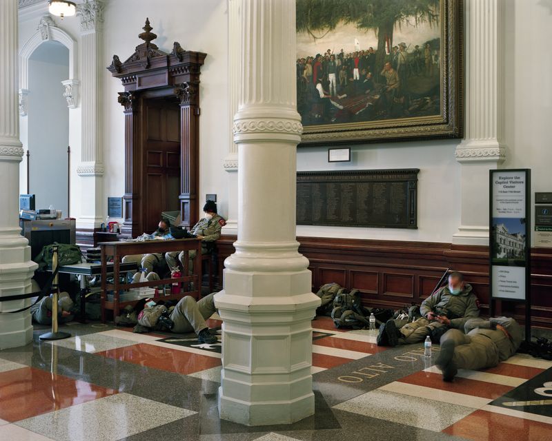 © Dawn Kim - National Guard between shifts in the Texas Capitol, day after the Jan 6 insurrection, Austin, Texas, 2021