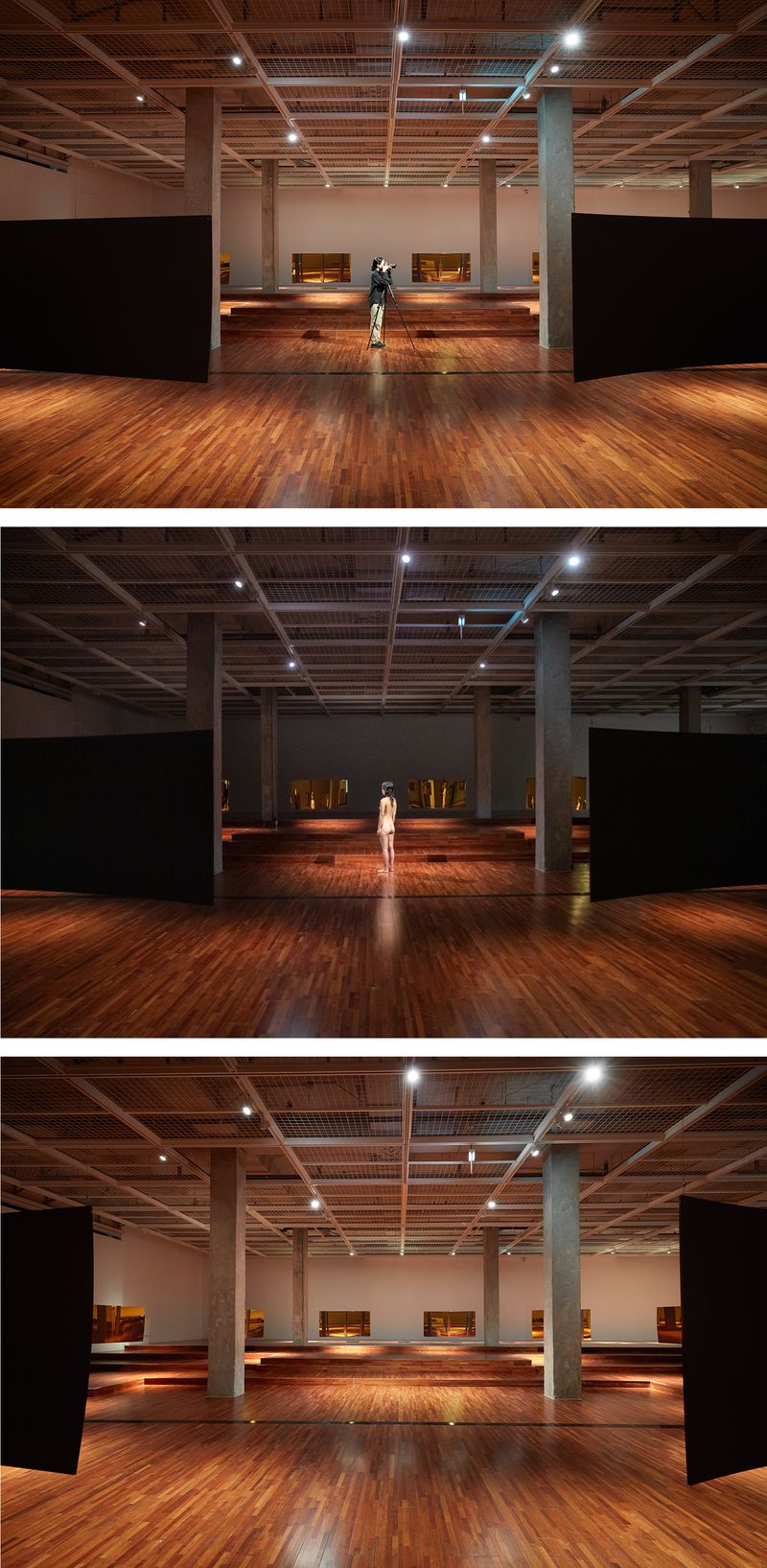 © SEULKI Ki - Process_Geist in the exhibition, 2024, UV print on gold acrylic mirror, 178.5 x 88.5cm (set of 12)