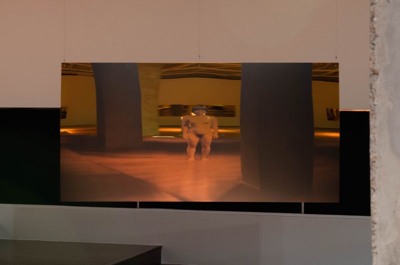 © SEULKI Ki - Installation view_Geist in the exhibition, 2024, UV print on gold acrylic mirror, 178.5 x 88.5cm (set of 12)