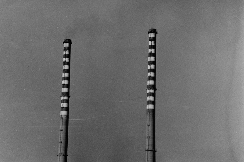 © Giulia Arantxa Novelli - Le due ciminiere della centrale elettrica del sito industriale di Ottana, Ottana ca 1970