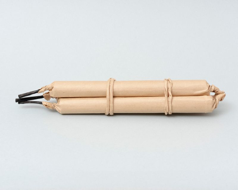 © Gaia Maggio - Homemade model of dynamite (nitroglycerin + diatomaceous earth) made with recycled materials, Orta di Atella, Caserta.