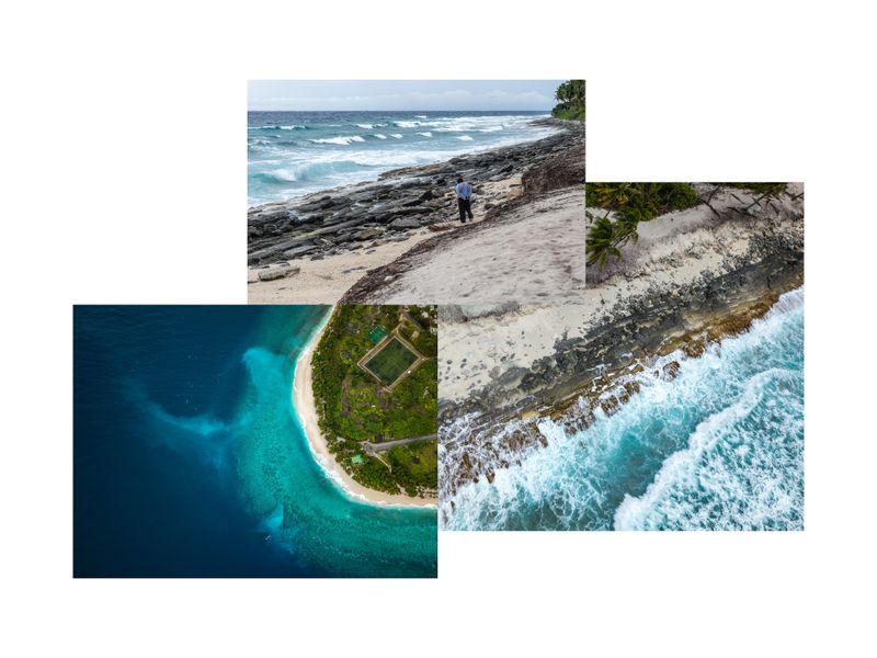 © Sophia Nasif - Aerial and topside views show not only the erosion, but the leaking of sand into the deep currents.