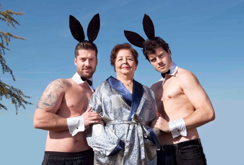 © Ana Amado - 'Playgirl' founder Hue Hefner with her Playmates. 2003.