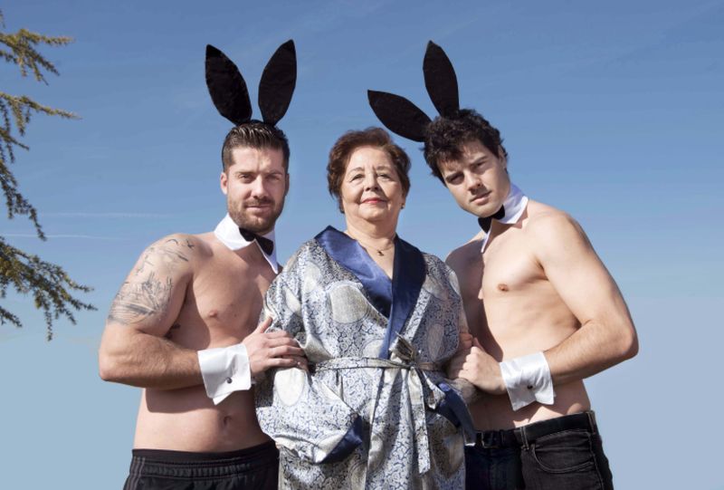 © Ana Amado - 'Playgirl' founder Hue Hefner with her Playmates. 2003.