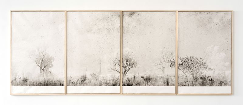 © Itamar Freed - Oh Deer (polyptych), 2019, Photography, inkjet pigment print on archival Kozo Japanese paper 138 x 380 cm
