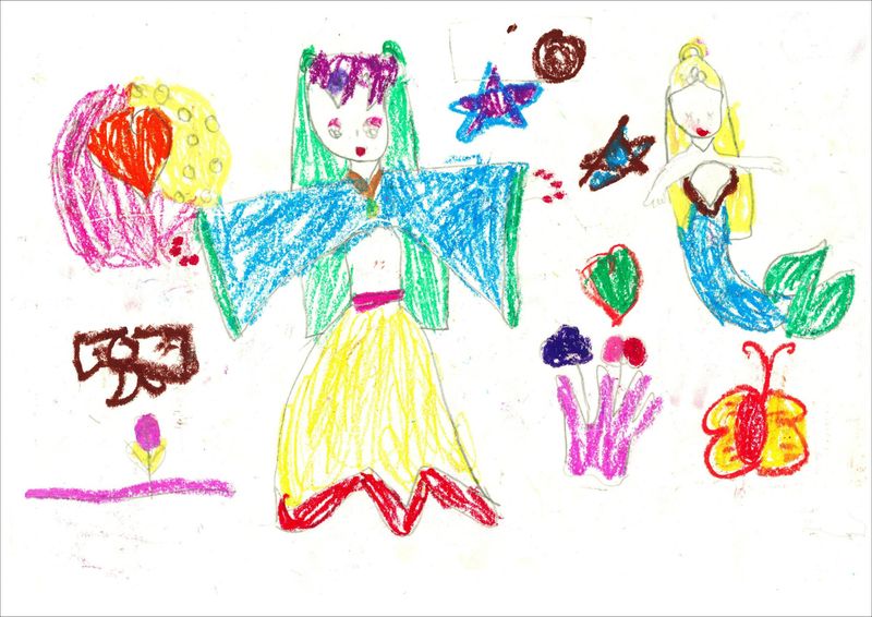 © Nhan Tran - Đồng Văn, Hà Giang, Vietnam, May 24 2022.The scanned Mây’s hand drawing. She drew her imagined little princess.