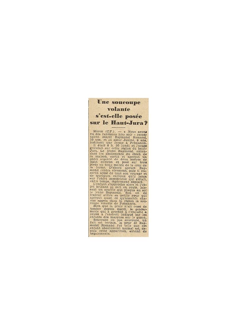 © Florian Luthi - Article in the regional newspaper Le Bien Public, Dijon, France, page 3, 1 October 1954.