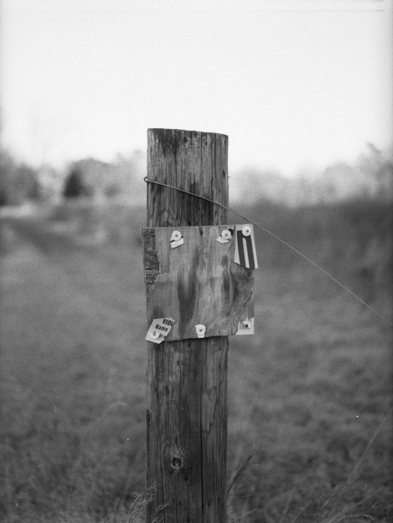 © Madison Speyer - A torn sign post in rural Chapel Hill