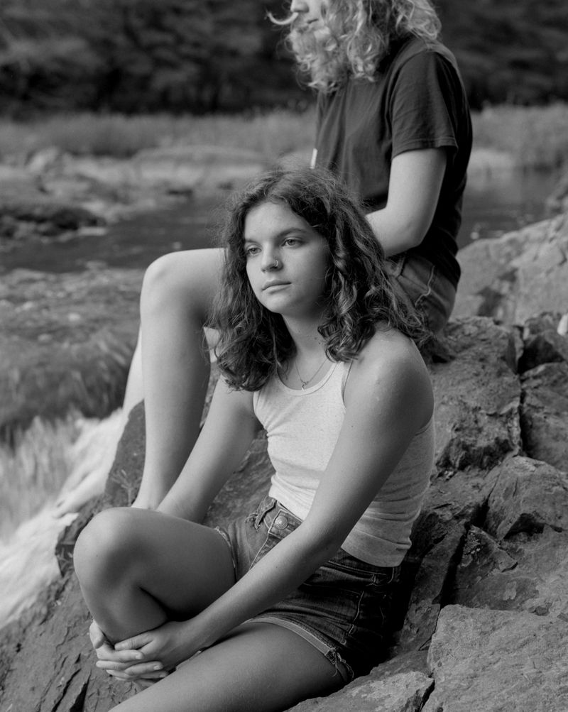 © Madison Speyer - Dana and Hope on the rocks at the Eno River