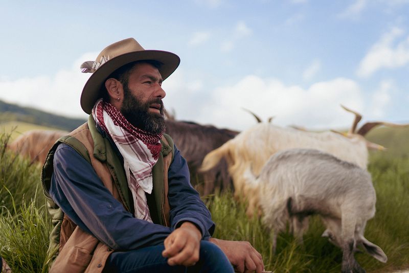 © Claudia Mann - Valerio during the first grazing of the summer season. The day after transhumance.