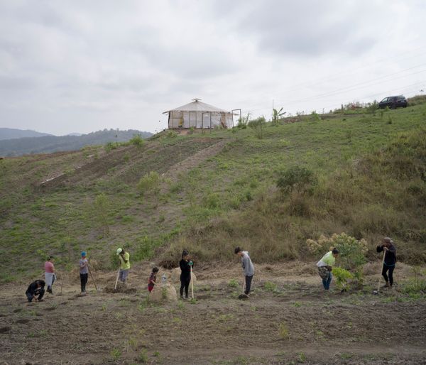 © Tommaso Rada - Guarani from the Tekoa Pindo Mirim Village prepare the field for the sowing.